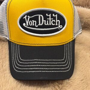 Von Dutch Black and Yellow Trucker Cap